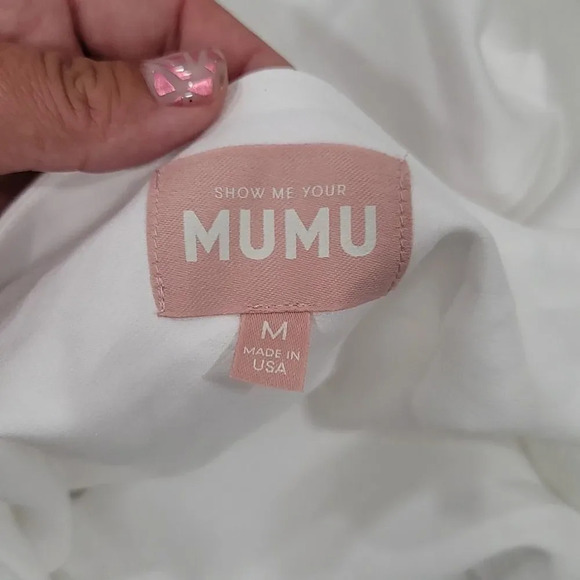 NWOT SHOW ME Your MuMu Jasmine Halter Mini Dress in Ivory Luxe Satin - Picture 10 of 12